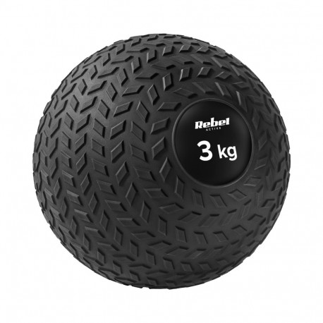 REBEL ACTIVE meditsiinipall 23cm 3kg väike rehabilitatsiooniharjutusteks mõeldud slam-pall