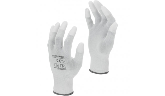 Rękawice pu końc. pal. białe l231110p, karta, "10", ce,lahti