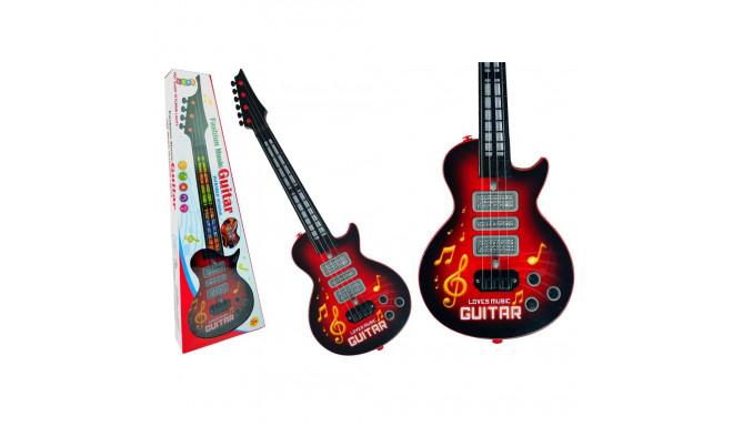 Gitara Elektryczna Gwiazda Struny Kolorowe Diody Czerwona