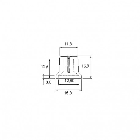 8690# potentsiomeetri nupp n-1 6mm võll 16mm 20tk, valge