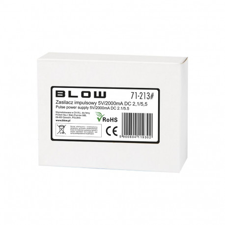 71-213# Zasilacz impulsowy 5v/2000ma 2,1/5,5