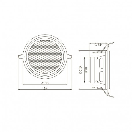 30-715# Głośnik sufitowy ws-135 100mm 15w/8ohm biały