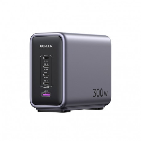 Lauapõhine kiirlaadija Nexode 300W USB-A + 4xUSB-C QC4.0+ PD3.1, must