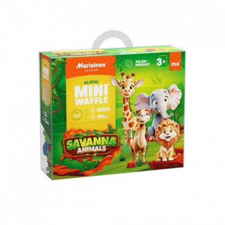 Blocks Mini Waffle - Animals Savanna 100 pieces