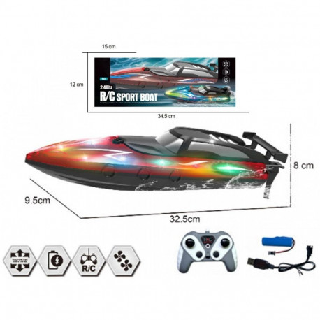 2.4G R/C Motorboat USB Charger, Light Up