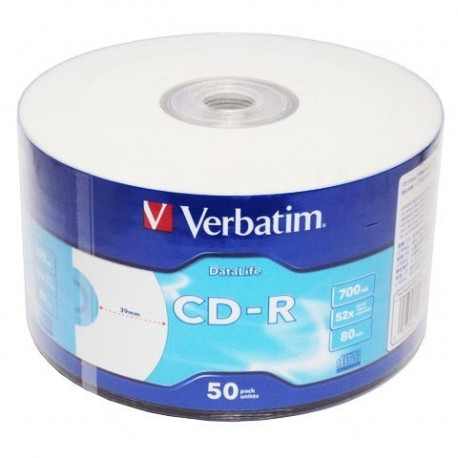 Verbatim CD-R Printable 700MB 52x 50tk tornis (43794)