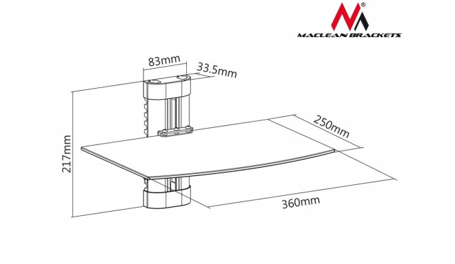 DVD shelf holder for single 8kg MC-663