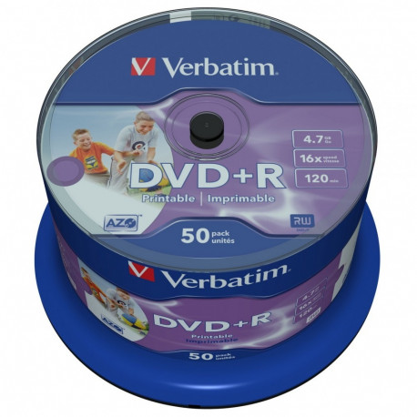 Verbatim DVD+R 4.7GB 16x Printable 50pcs spindle (43512)