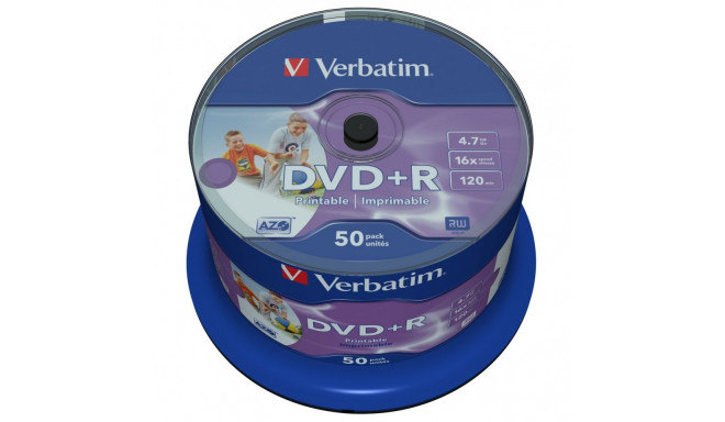 Verbatim DVD+R 4.7GB 16x Printable 50pcs spindle (43512)