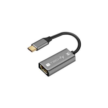 Techly IADAP-USBC-HDMI8 USB graphics adapter 7680 x 4320 pixels Black, Silver