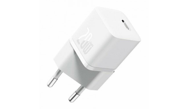 Baseus Gan5 Fast Charger(Mini) 1C 20W Smartphone, Universal White AC Fast charging Indoor