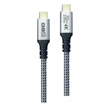 2GO 797512 USB cable USB 3.2 Gen 2 (3.1 Gen 2) 1.2 m USB C Black, Silver