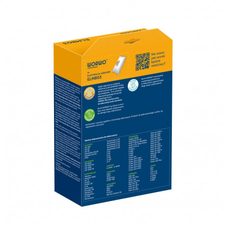 Dulkių siurblių maišeliai WORWO ELECTROLUX E26 / ELMB03K