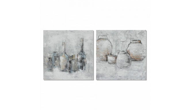Canvas DKD Home Decor Pinewood Canvas 100 x 2,8 x 100 cm
