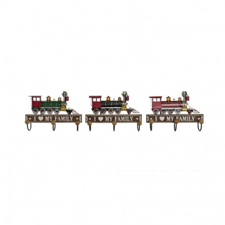 Seina riidepuu DKD Home Decor 29 x 8 x 20 cm Metall Vintage Puit MDF (3 Tükid, osad)