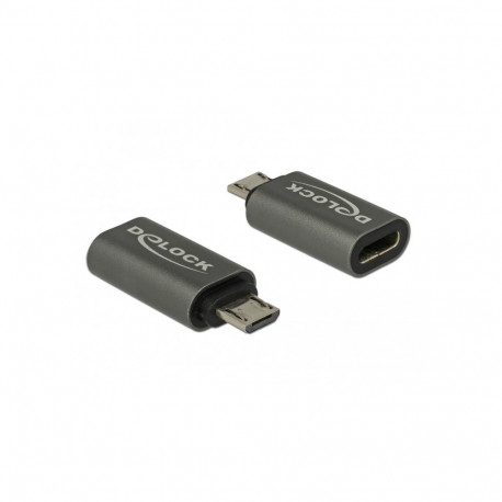 "DELOCK Adapter USB 2.0 Micro-B Stecker zu USB Type-C 2.0 Buchse anthrazit"