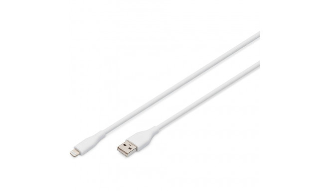 "DIGITUS USB 2.0 Kabel Typ A-Lightning Silikon 2m MFI weiß"