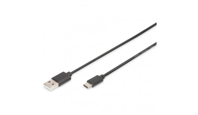 "DIGITUS USB 2.0 Anschlusskabel Typ C -A St/St 1.0m, sw"