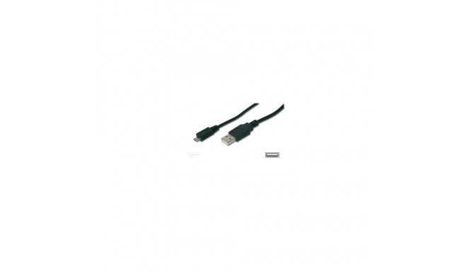 "DIGITUS USB 2.0 Anschlusskabel Typ A -mikro B St/St 3.0m, sw"