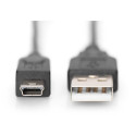 "DIGITUS USB 2.0 Anschlusskabel Typ A -mini B St/St 1.0m. sw"