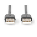 "DIGITUS USB 2.0 Anschlusskabel Typ A -A St/St 1.0m. sw"