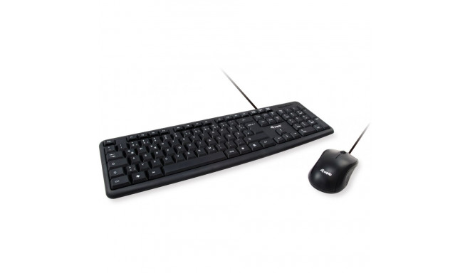 "Equip Kabelgebundene Kombi Keyboard+Mouse. schwarz. spanisch"