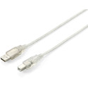 "Equip USB Kabel 2.0 A-B St/St 1.00m transparent Polybeutel"