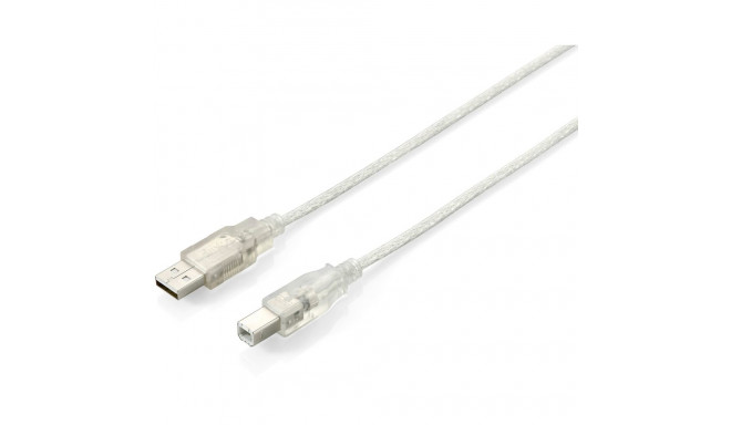 "Equip USB Kabel 2.0 A-B St/St 1.00m transparent Polybeutel"