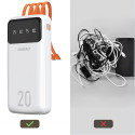 Dudao capacious powerbank with 3 built-in cables 20000mAh USB Type C + micro USB + Lightning black (