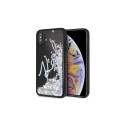 Karl Lagerfeld KLHCI65KSIGMU iPhone XsMax must kõva ümbris Signature vedel sädelevate litritega