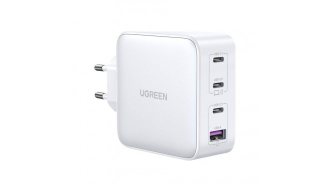 Ugreen Laadija UGREEN 15337 Nexode Seinalaadija, 3xUSB-C, USB-A 3.0, PD3.0, QC4.0, GaN, 100W (valge)