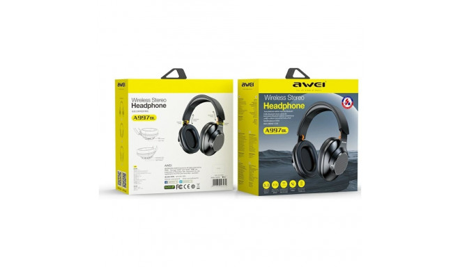 AWEI A997BL Bluetooth On-Ear Headphones Black