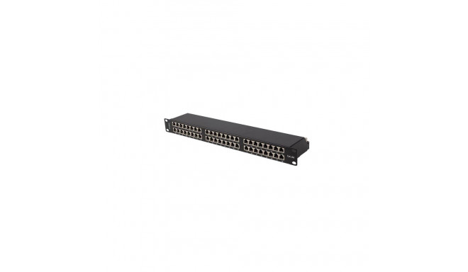 PATCH PANEL 48 PORT 1U 19" CAT6A FTP SHIELDED BLACK LANBERG
