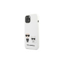 KLHCP13SSSKCW Karl Lagerfeld and Choupette Liquid Silicone Case for iPhone 13 mini White