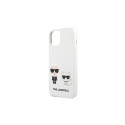 KLHCP13SSSKCW Karl Lagerfeld and Choupette Liquid Silicone Case for iPhone 13 mini White