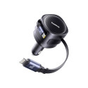 Baseus Enjoyment Max car charger with USB-C+Lightning cables 60W Black