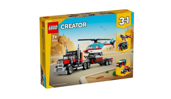 Klocki creator 31146 ciÄĹźarĂłwka z platformÄ i helikopterem