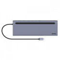 HUB USB-C 11in1 USB-C, RJ45, PD 100W; D1022B