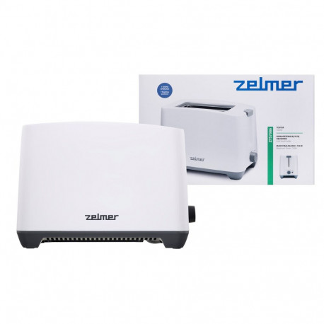 Toaster - Zelmer ZTS7386 2 Slice 750 W with Variable Browning Control and Removable Crumb Tray White
