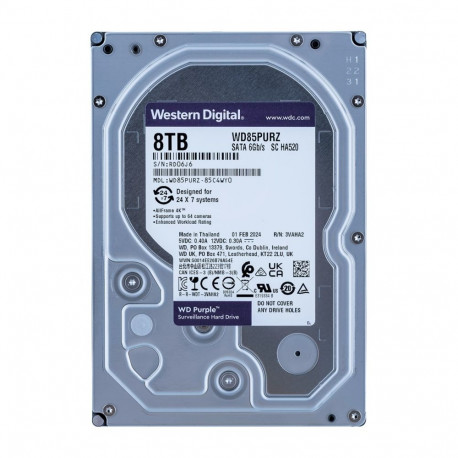 External Hard Drive - Western Digital 8TB Purple 3.5" Serial ATA III