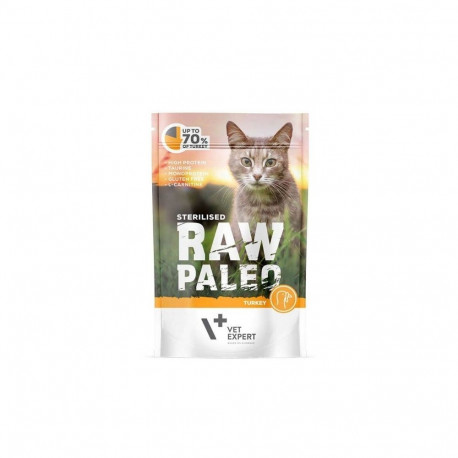 Wet Cat Food - RAW PALEO Turkey for Sterilised Adults 100g