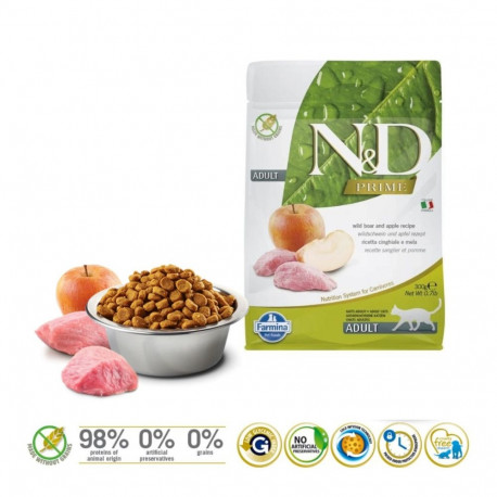 Dry Cat Food - Farmina N&d Prime Cat Boar And Apple 300g