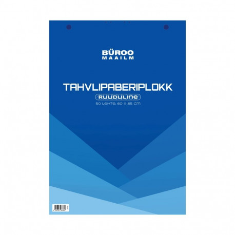 Tahvlipaberiplokk ruuduline 60 x 85cm 50 lehte