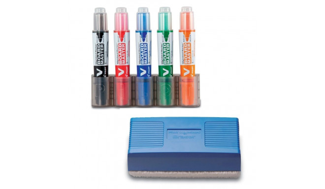 Tahvlimarker Pilot V Board Master 5tk, tahvlipuhastaja, markerite hoidja magnetiga