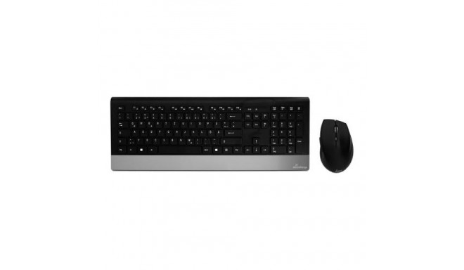 MediaRange MROS105 keyboard Mouse included Home RF Wireless QWERTZ German Black, Silver