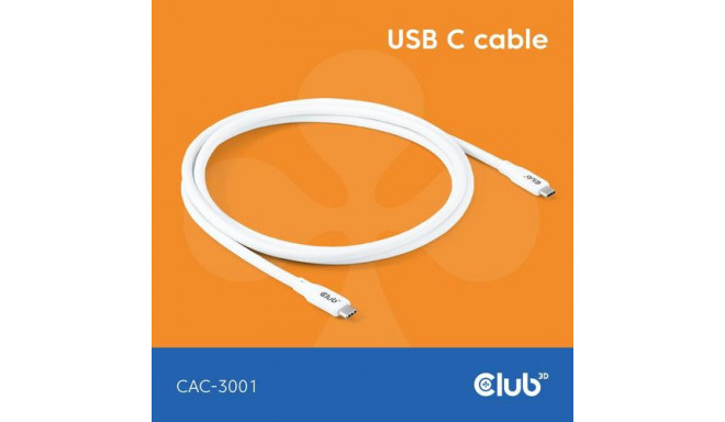 CLUB3D USB C cable white
