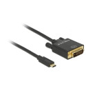 DeLOCK 2m, USB-C/DVI 24+1 USB graphics adapter 3840 x 2160 pixels Black