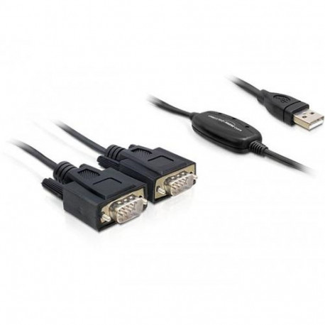 DeLOCK 2x RS232/USB 2.0 serial cable Black USB Type-A 2 x DB-9