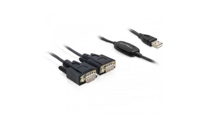 DeLOCK 2x RS232/USB 2.0 serial cable Black
