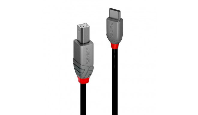 Lindy 2m USB 2.0 Type C to B Cable, Anthra Line